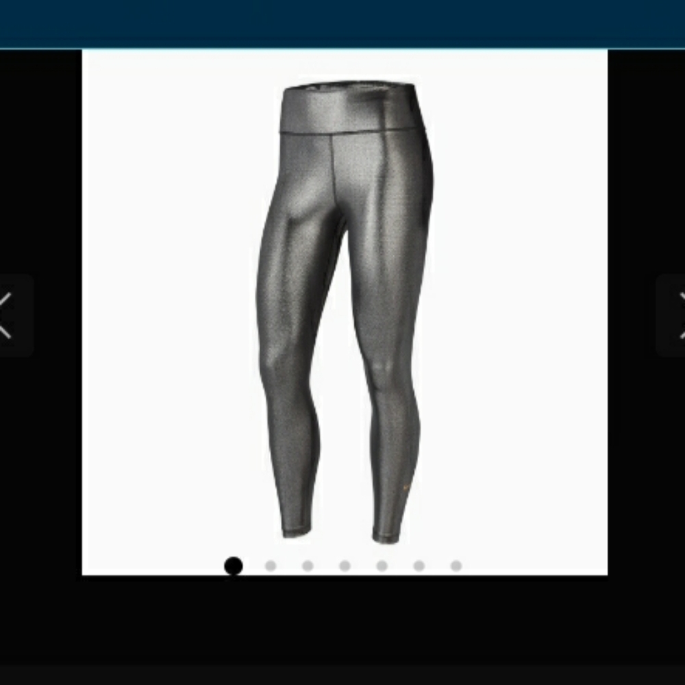 Nike bundle of silver and metallic pink leggings
